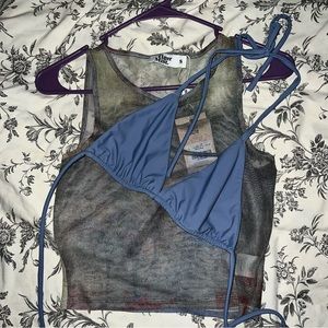 Tigermist 2 piece mesh top with bikini